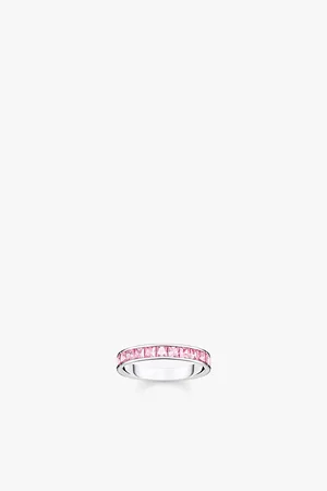 Thomas Sabo Womens Sterling-Silver and Zirconia Band Ring 52mm