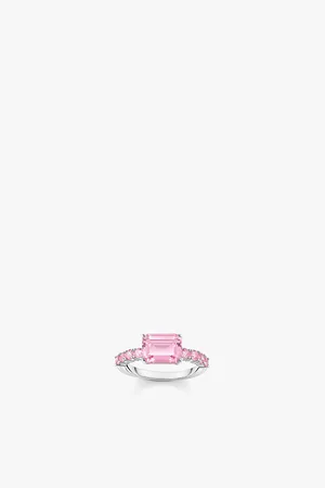 Thomas Sabo Womens Solitaire 925 Sterling-Silver and Zirconia Ring 52mm