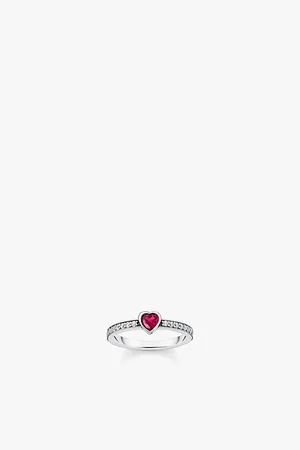 Thomas Sabo Womens Heart 925 Sterling-Silver and Zirconia Ring 52mm