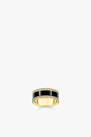 Thomas Sabo Womens 18ct Yellow-Gold Sterling Silver and Zirconia Band Ring 52mm