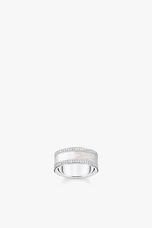 Thomas Sabo Womens Band 925 Sterling-Silver, Enamel and Zirconia Ring 52mm