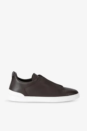 Ermenegildo Zegna Mens Triple Stitch Secondskin Panelled Leather Low-Top Trainers Eur 39 / 5 Uk Men