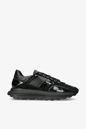 Kurt Geiger Mens Gaspar Crocodile-Embossed Leather Low-Top Trainers Eur 41 / 7 Uk Men