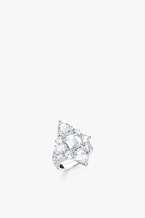 Thomas Sabo Womens Assorted-Cut Cubic Zirconia and 925 Sterling-Sterling Cocktail Ring 52mm