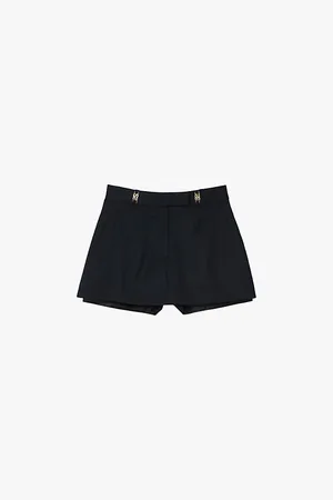 Sandro Womens Hardware-Embellished High-Rise Stretch-Woven Skort 6