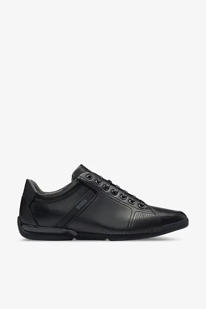 HUGO BOSS Mens Logo-Emed Lace-Up Leather Low-Top Trainers Eur 40 / 6 Uk Men