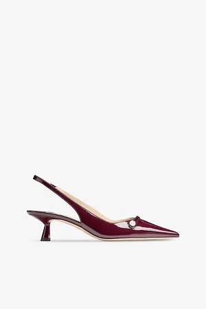 Jimmy Choo Womens Amita 45 Faux Pearl-Embellished Patent-Leather Heeled Courts Eur 36 / 3 Uk Women