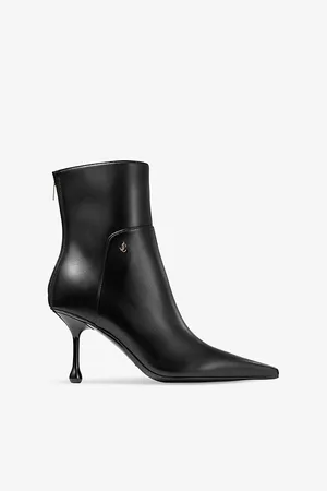 Jimmy Choo Womens Cycas 80 Logo-Embellished Leather Heeled Ankle Boots Eur 36 / 3 Uk Women