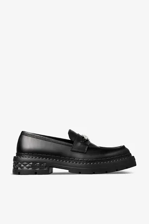 Jimmy Choo Womens Marlow Diamond Logo-Embellished Leather Loafers Eur 36 / 3 Uk Women