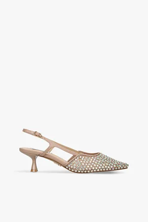 Steve Madden Womens Legaci Rhinestone-Embellished Heeled Woven Slingbacks Eur 36 / 3 Uk Women