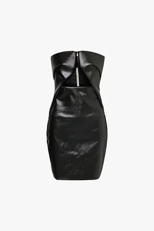 Rick Owens Womens Prong Coated Slim-Fit Cotton-Blend Mini Dress 6