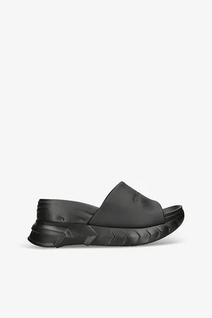 Givenchy Womens Marshmallow Logo-Debossed Low Leather Wedges Eur 37 / 4 Uk Women