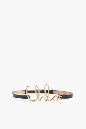 Chloé Womens Script-Hardware Leather Belt S