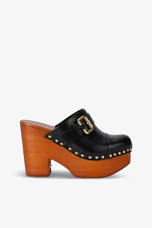 Chloé Womens Jeanette Wedge Cowhide Clogs Eur 39 / 6 Uk Women