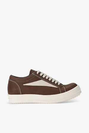 Rick Owens Womens Vintage Contrast-Stitch Suede Low-Top Trainers Eur 40 / 7 Uk Women