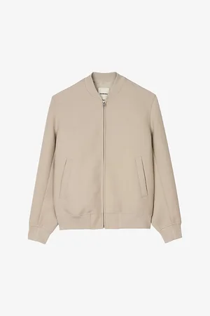 Sandro Mens Regular-Fit Ribbed-Collar Wool-Blend Bomber Jacket M