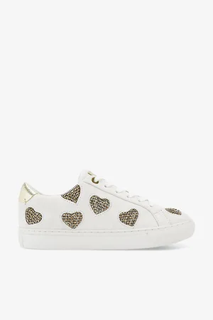Kurt Geiger Womens Lane Love Crystal-Embellished Leather Low-Top Trainers Eur 36 / 3 Uk Women
