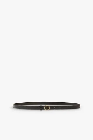 Claudie Pierlot Womens Logo-Buckle Think Leather Belt 22