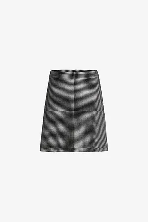 HUGO BOSS Womens Jacquard Slim-Fit High-Rise Stretch-Jersey Mini Skirt S
