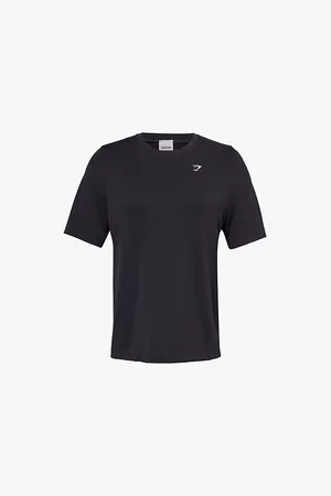 GymShark Womens Everyday Seamless Logo-Print Stretch T-Shirt Xs