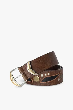 Zadig & Voltaire Womens Jane Stud-Embellished Leather Belt L