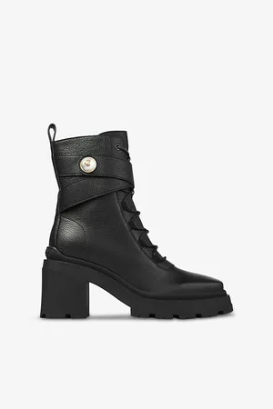 Jimmy Choo Womens Noemi 80 Logo-Embellished Grained-Leather Heeled Ankle Boots Eur 37 / 4 Uk Women