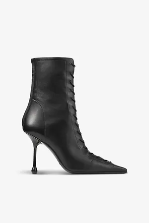 Jimmy Choo Womens Scarlett 95 Leather Heeled Ankle Boots Eur 37.5 / 4.5 Uk Women