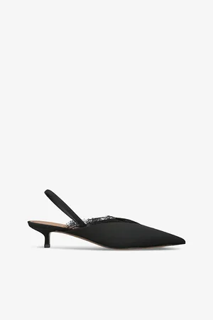Neous Womens Irena Sling 80 Lace-Trim Satin Heeled Mules Eur 37.5 / 4.5 Uk Women