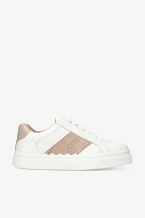 Chloé Womens Lauren Logo-Embossed Low-Top Leather Trainers Eur 36 / 3 Uk Women