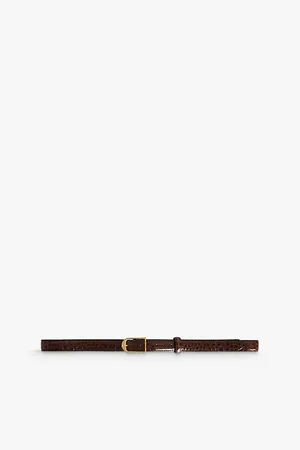 Zadig & Voltaire Womens Rise Croc-Embossed Leather Belt S