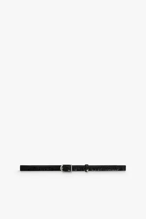 Zadig & Voltaire Womens Rise Croc-Embossed Leather Belt S