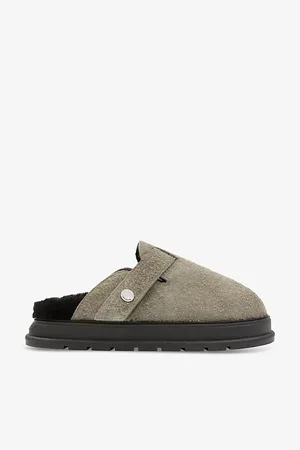 Cole Buxton Mens Shearling-Lined Flat Suede Mules Eur 42 / 8 Uk Men