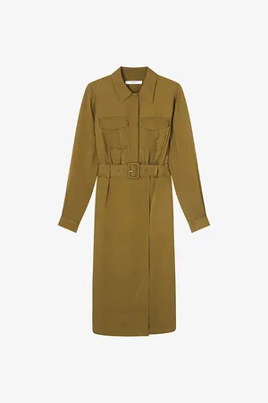 LK Bennett Womens Newton Belted Crepe Utility Midi Dress 6