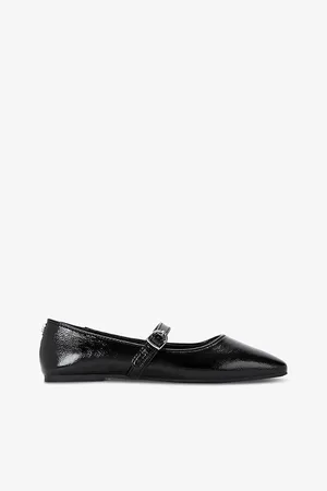 Kurt Geiger Womens Nina Square-Toe Patent-Leather Ballet Flats Eur 36 / 3 Uk Women