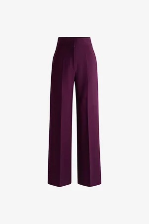 HUGO BOSS Womens Flared-Leg High-Rise Stretch-Woven Trousers 8