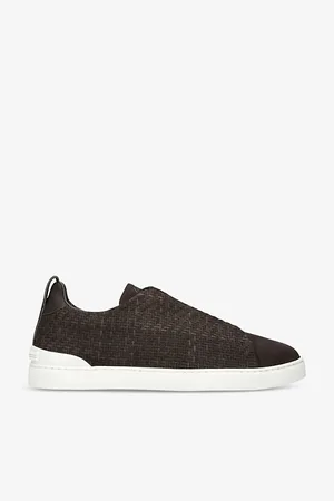 Ermenegildo Zegna Mens Pelletessuta Woven Leather Low-Top Trainers Eur 41 / 7 Uk Men