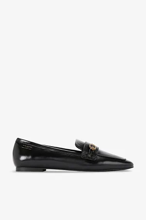 Kurt Geiger Womens Mayfair Slim Buckle-Embellished Patent-Leather Loafers Eur 41 / 8 Uk Women
