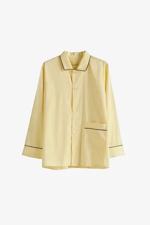 Hay Womens Outline Contrast-Trim Cotton Pyjama Shirt