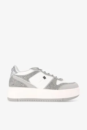 Kurt Geiger Womens Kick Skater Gem-Embellished Faux-Leather Low-Top Trainers Eur 36 / 3 Uk Women