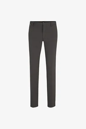 HUGO BOSS Mens Slim-Fit Straight-Leg Stretch Cotton-Blend Trousers 32
