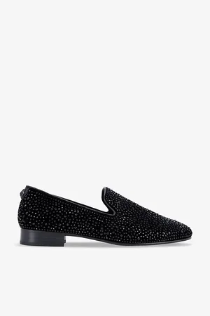 Kurt Geiger Mens Ace Crystal-Embellished Slip-On Woven Loafers Eur 41 / 7 Uk Men