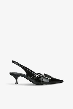 Steve Madden Womens Lezley Kitten-Heel Faux-Leather Slingbacks Eur 37 / 4 Uk Women