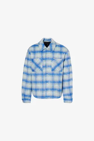 Represent Mens Check-Pattern Hairy Woven Jacket S