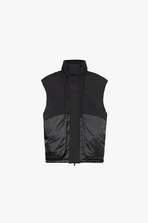 Represent Mens Layered Contrast-Panel Canvas-Down Gilet M