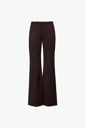 The Frankie Shop Womens Lyra Flared-Leg Twill Trousers Xs