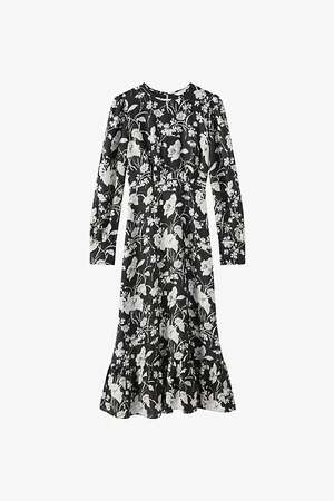 LK Bennett Womens Winona Meadow-Print Woven Midi Dress 12
