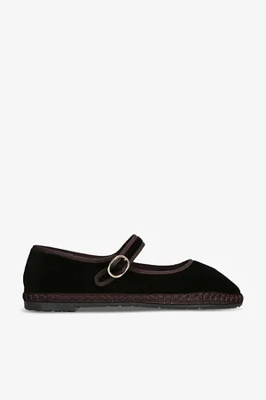 Flabelus Womens Sethe Single-Strap Cotton Mary Jane Flats Eur 36 / 3 Uk Women