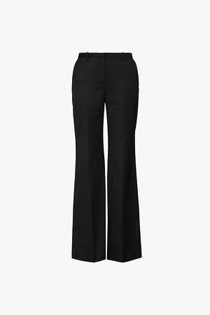 The Frankie Shop Womens Lyra Flared-Leg Twill Trousers Xs