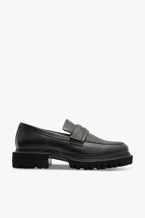 AllSaints Mens Vinni Flat Leather Penny Loafers Eur 41 / 7 Uk Men