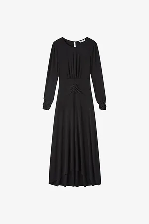 LK Bennett Womens Christie Round-Neck Stretch-Jersey Midi Dress 18